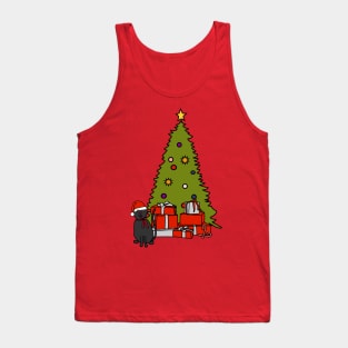 Cute Cat and Christmas Tree Tank Top